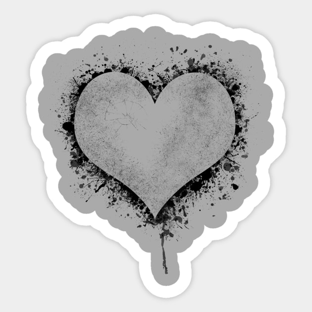 Splatter Heart Sticker by sambeawesome